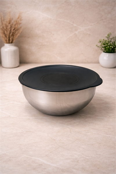 16 CM Paslanmaz Çelik Karıştırma Kabı Kapaklı – Hazırla Sakla Mayonez Kabı Derin Çelik Kase