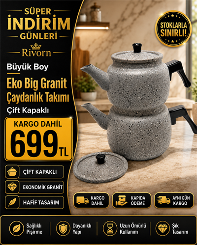 Büyük Boy Granit Çaydanlık Takımı