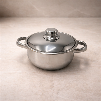 Gülsan 18 CM 18/10 Paslanmaz Çelik Derin Tencere 2.1 LT Çelik Kapaklı Orta Boy