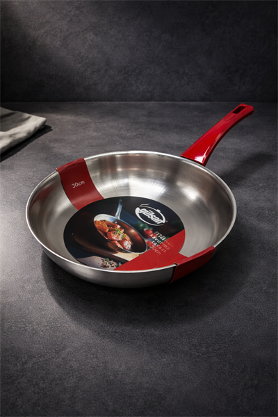 Gülsan 30 Cm Paslanmaz Çelik Maksi Kavurma Wok Tava – Derin Form, Büyük Boy Çelik Wok, Profesyonel Pişirme