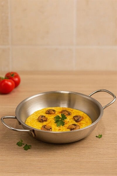 Gülsan Jasmin Serisi 20 cm Çelik Sahan – 18/10 Paslanmaz Çelik, Parlak Yüzey