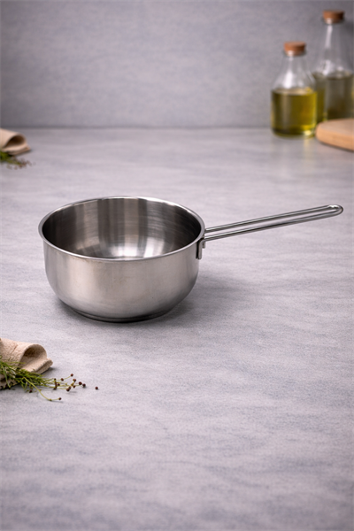 14 CM Kırmızı Kulplu Çelik Sosluk Kaçerola Tava – 13 CM Derinlik Paslanmaz Haşlama Tenceresi