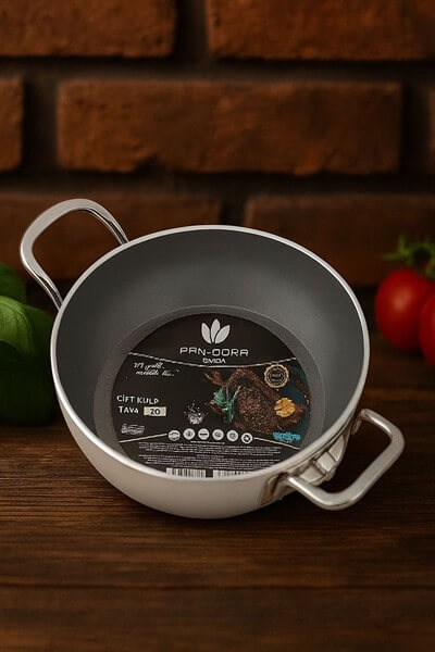 Pan-Dora 18 cm Kristal Döküm Sahan - Döküm Granit , Yanmaz-Yapışmaz , Darbelere Dayanıklı