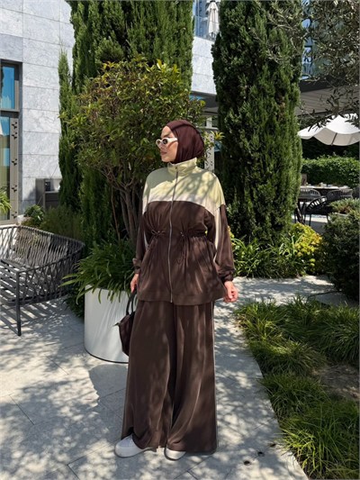 Laçin Pantolon Takım Kahve