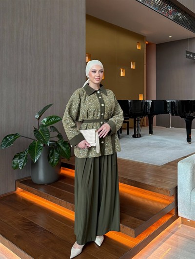 Seda Pantolon Takım Haki