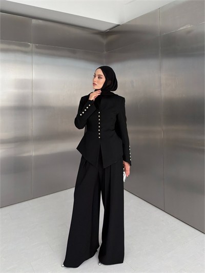 Nesrin Pantolon Takım Siyah
