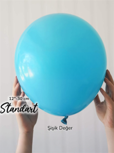 12 İnç Pastel Turkuaz Balon (10 Adet)