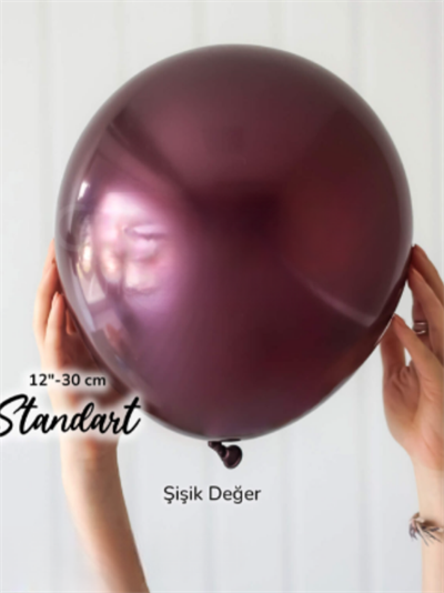 Bordo Krom Balon (5 Adet)