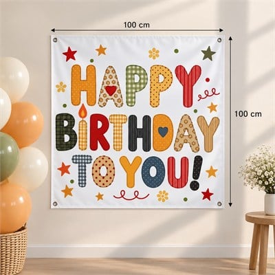 Happy Birthday To You Yazılı Renkli Banner