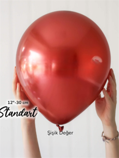 Kırmızı Krom Balon (5 Adet)