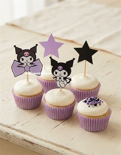 Kuromi Temalı Kürdan Süs Topper (8 Adet)