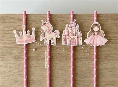 Prenses Tema Pipet (8 Adet)