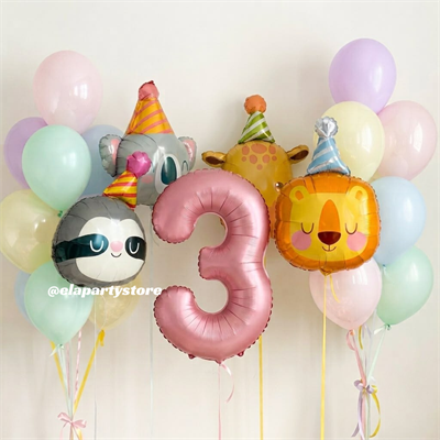 Renkli Hayvanlar Balon Konsept