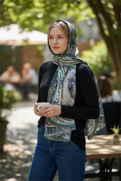 ✨ %100 Saf İpek Celine Eşarp - Özel Tasarım Tok Duruşlu ✨110x110