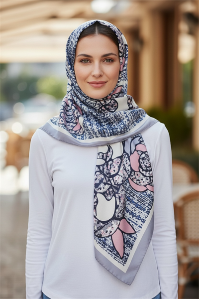 ✨ %100 Saf İpek Twill Eşarp - Özel Tasarım Tok Duruşlu ✨90x90