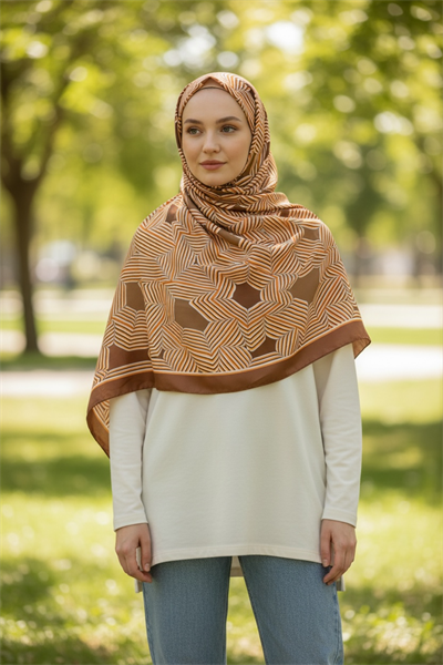 ✨ %100 Saf İpek Twill Eşarp - Özel Tasarım Tok Duruşlu ✨90x90