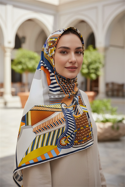 ✨ %100 Saf İpek Twill Eşarp - Özel Tasarım Tok Duruşlu ✨90x90