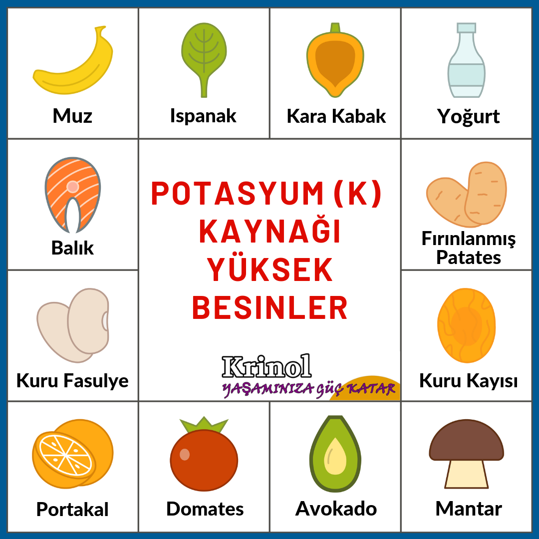 Potasyum Kaynağı Yüksek Besinler Nelerdir?