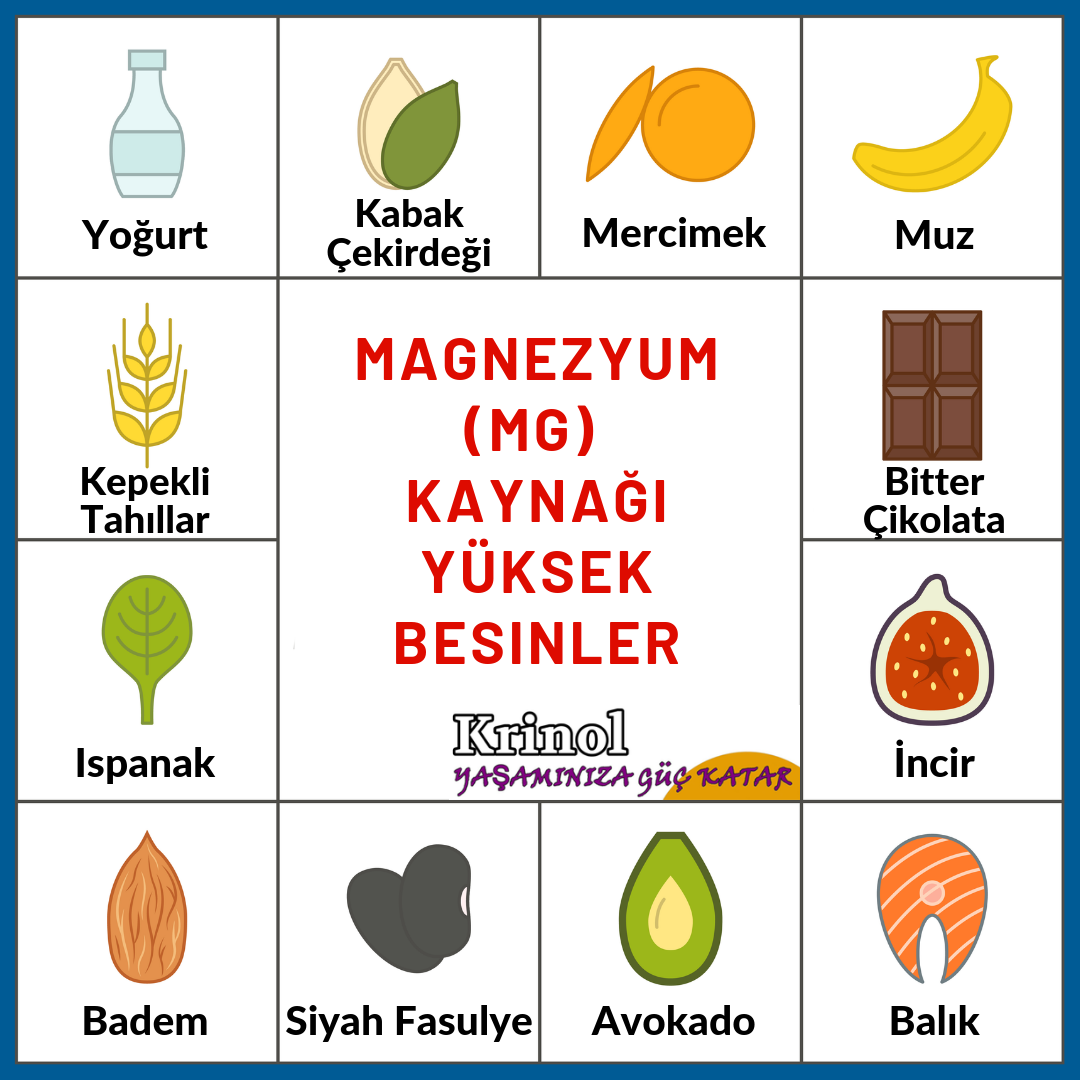 Magnezyum (MG) Kaynağı Yüksek Besinler Nelerdir?