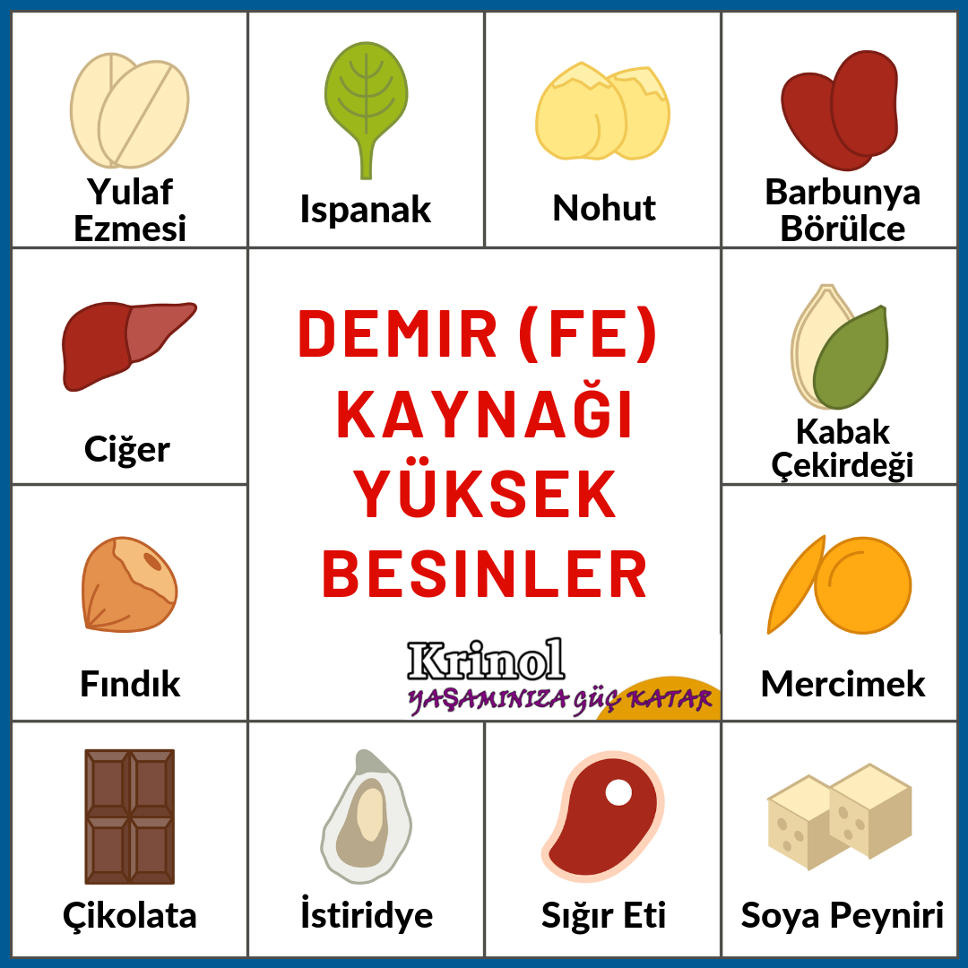 Demir (FE) Kaynağı Yüksek Besinler Nelerdir?