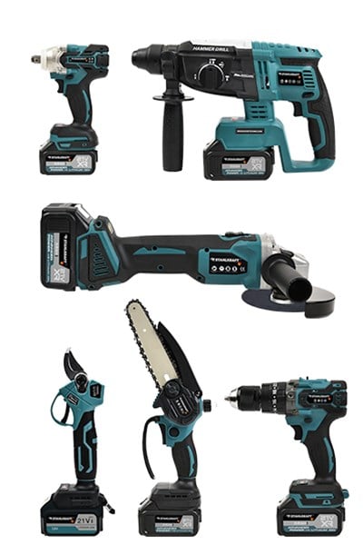 STAHLKRAFT STH 9947 6lı MAX Plus Set Somun Sıkma + Hilti + Matkap + Taşlama + Budama Testere + Makas
