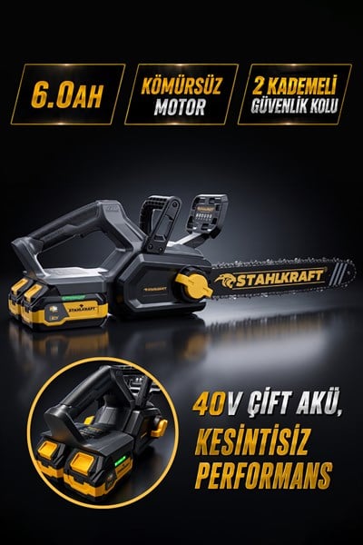 STAHLKRAFT H15 3840 Kömürsüz Motor 40V 6AH 41 cm (16
