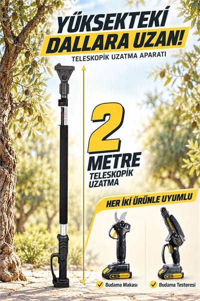 STAHLKRAFT H15 4010 + STH 1010 3lü Akülü Bahçe Seti Budama Testeresi , Budama Makası , Teleskopik Uzatma