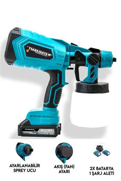 STAHLKRAFT STH 5310 21V Profesyonel Elektrikli Akülü Sprey Boya ve Zirai İlaçlama Tabancası