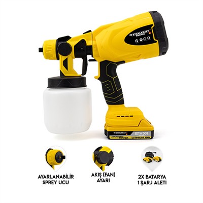 STAHLKRAFT STH 5310 S 21V Profesyonel Elektrikli Akülü Sprey Boya ve Zirai İlaçlama Tabancası