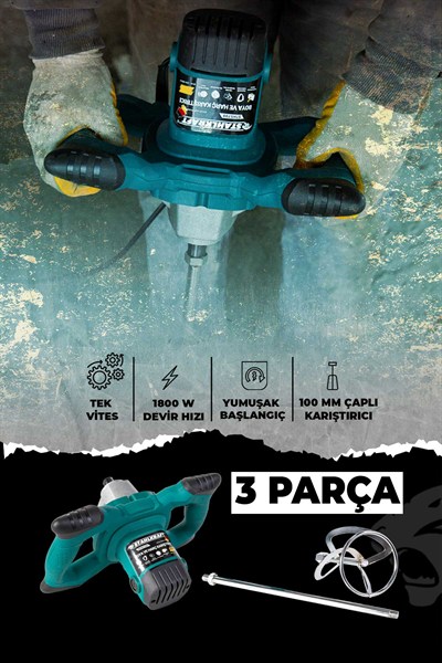 STAHLKRAFT STH 5799 1800W Elektrikli Alçı Boya ve Harç Karıştırıcı Mikser