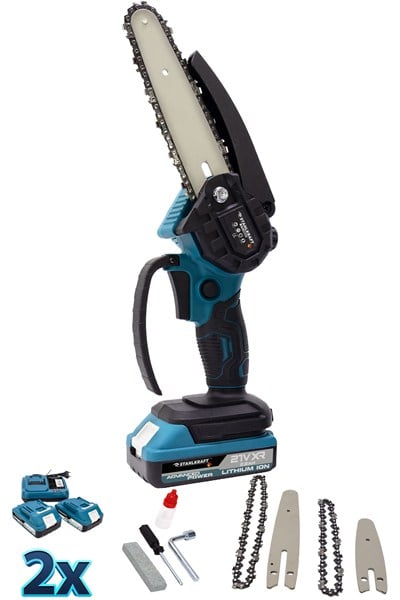 STAHLKRAFT STH 6290 Çift Pala 21V Yağlı Akülü Dal Budama Testeresi