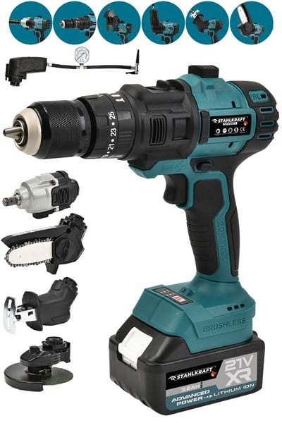 STAHLKRAFT STH 9973 M Multi Tool Şarjlı Matkap Seti (6 LI)