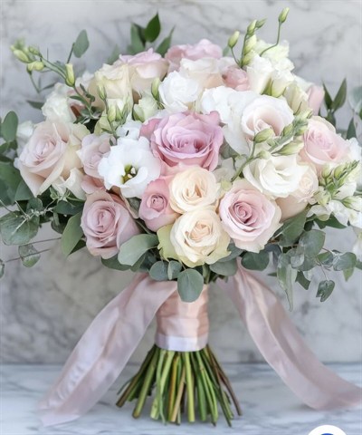 Pink Roses Bridal Bouquet