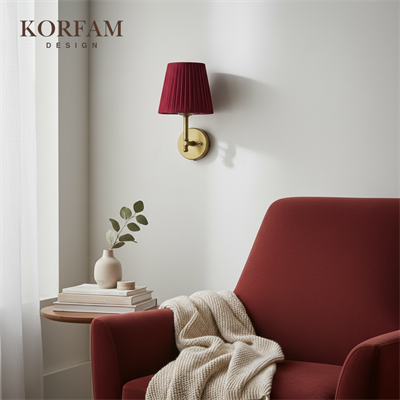 Bordo Keten Şerit Kumaş Başlık Kablosuz Pilli Aplik