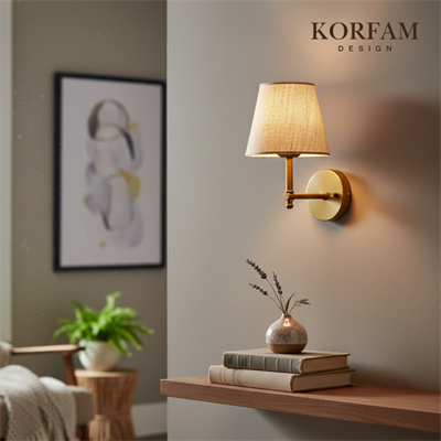Krem Pvc Kumaş Başlık Kablosuz Pilli Aplik