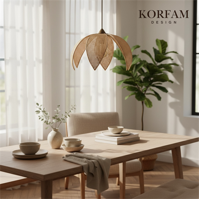 Krem Modern Hazeran Görünümlü Yapraklı Çiçek Şeklinde Bohem Avize