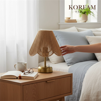 Rosalinda Modeli - Kahverengi Çiçek Şeklinde Kablosuz Pilli Masa & Gece Lambası