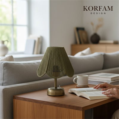 Rosalinda Modeli - Yeşil Çiçek Şeklinde Kablosuz Pilli Masa & Gece Lambası