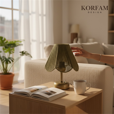 Rosalinda Modeli - Yeşil Çiçek Şeklinde Kablosuz Pilli Masa & Gece Lambası