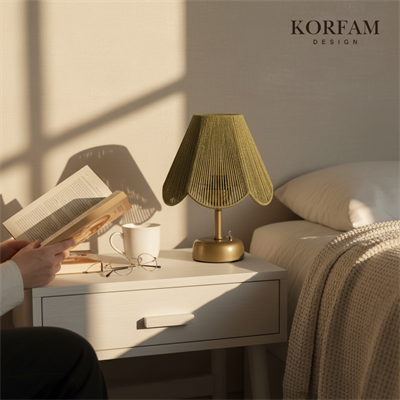 Rosalinda Modeli - Yeşil Çiçek Şeklinde Kablosuz Pilli Masa & Gece Lambası