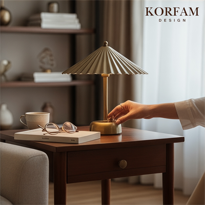 SOLİS - ESKİTME GOLD MODERN PİLLİ MASA VE GECE LAMBASI