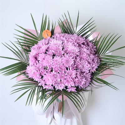 Pembe Krizantem Buketi Orta Boy 