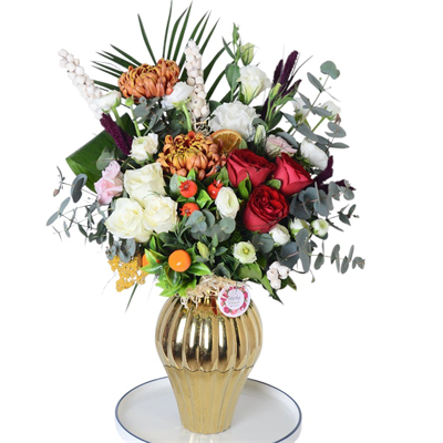 The Glamor of Love in a Gold Vase