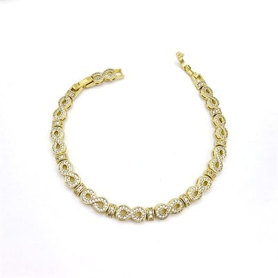 Xuping 14K Gömme Taşlı Sonsuzluk Model Gold Bileklik