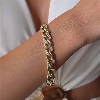 Xuping Orjinal Vip Seri 14K Taşlı Gurmet Gold Bilekik