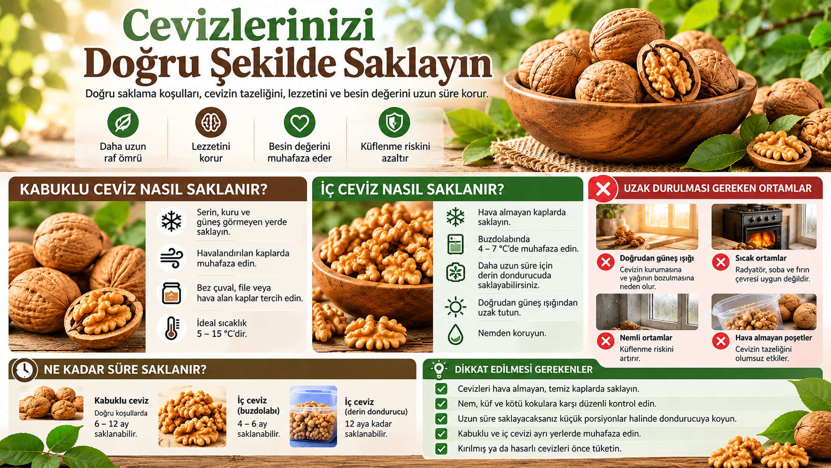 Ceviz saklama koşulları – kabuklu ceviz ve iç ceviz nasıl saklanır | Şahin Cevizcilik