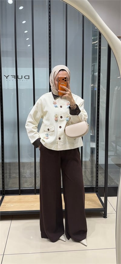 FLORA ÇİÇEK İŞLEMELİ CEKET 