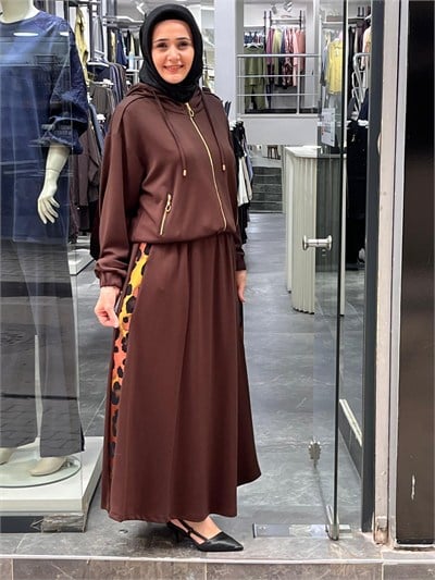 LEOPAR DESENLİ ETEKLİ TAKIM 27K-0160