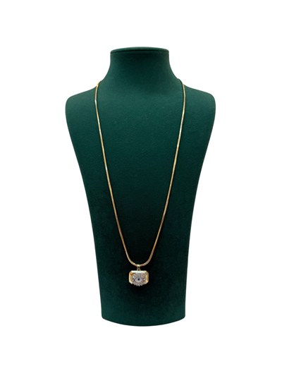 14K Gold Renk Göz Figürlü İtalyan Ezme VIP Kolye (62 CM)