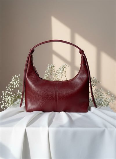 Mahi Minimal Bordo Kadın Omuz Çantası